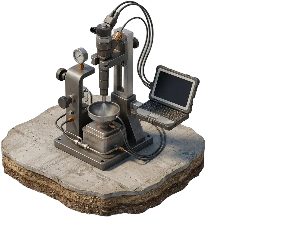 Injector reasamblat pe bancul de calibrare